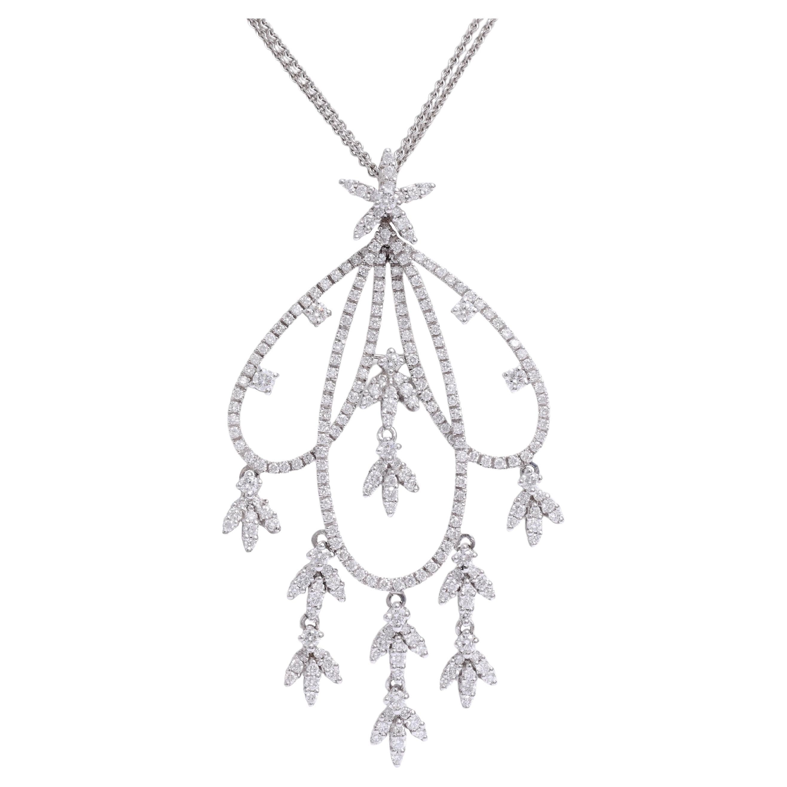 Collar Crivelli de Oro Blanco de 18 Kt y DiamantesCon Piezas Móviles