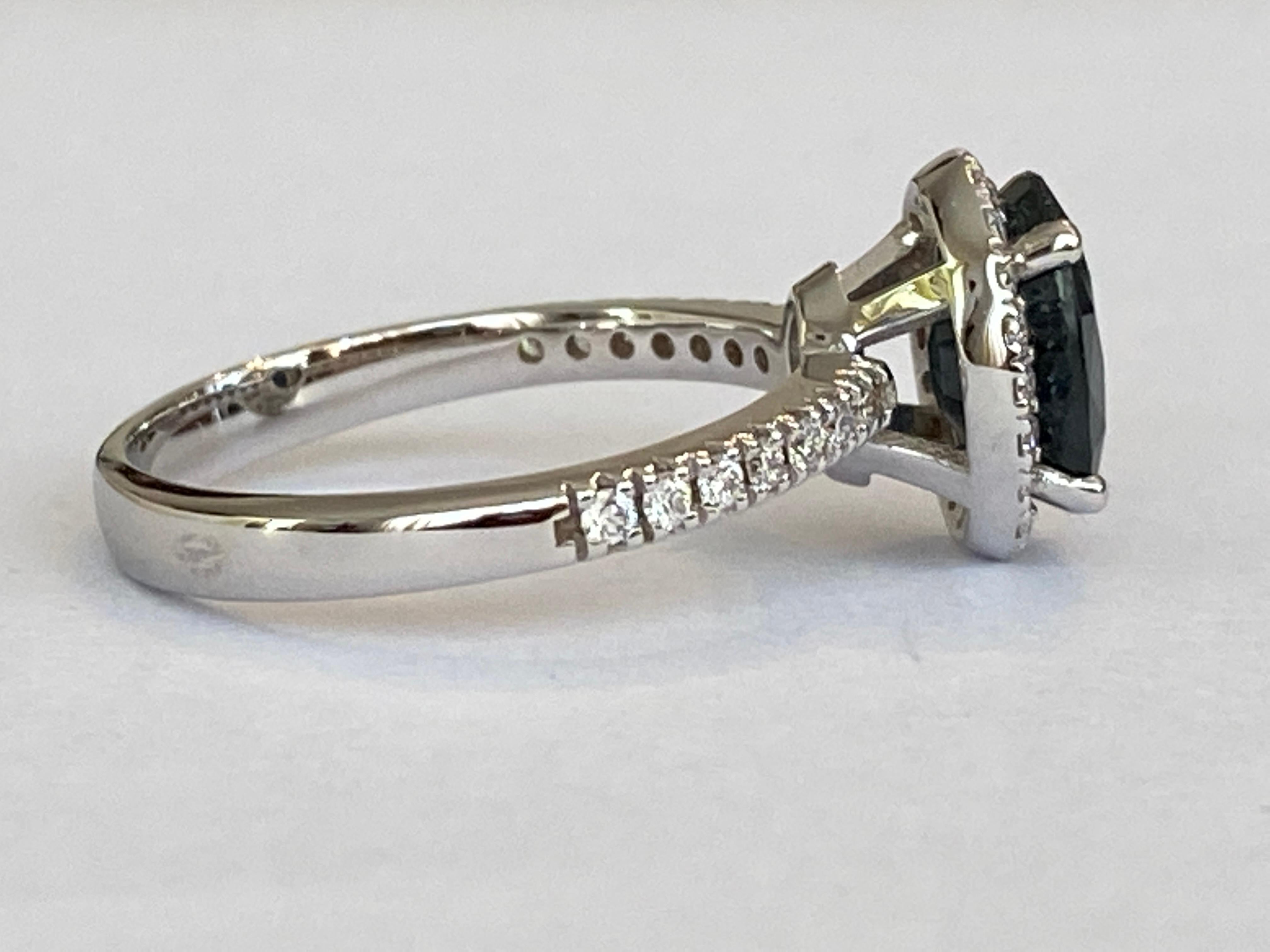 18 Kt. White Gold Diana Cocktail Ring with 2.70 Carat Sapphire and Diamonds For Sale 5