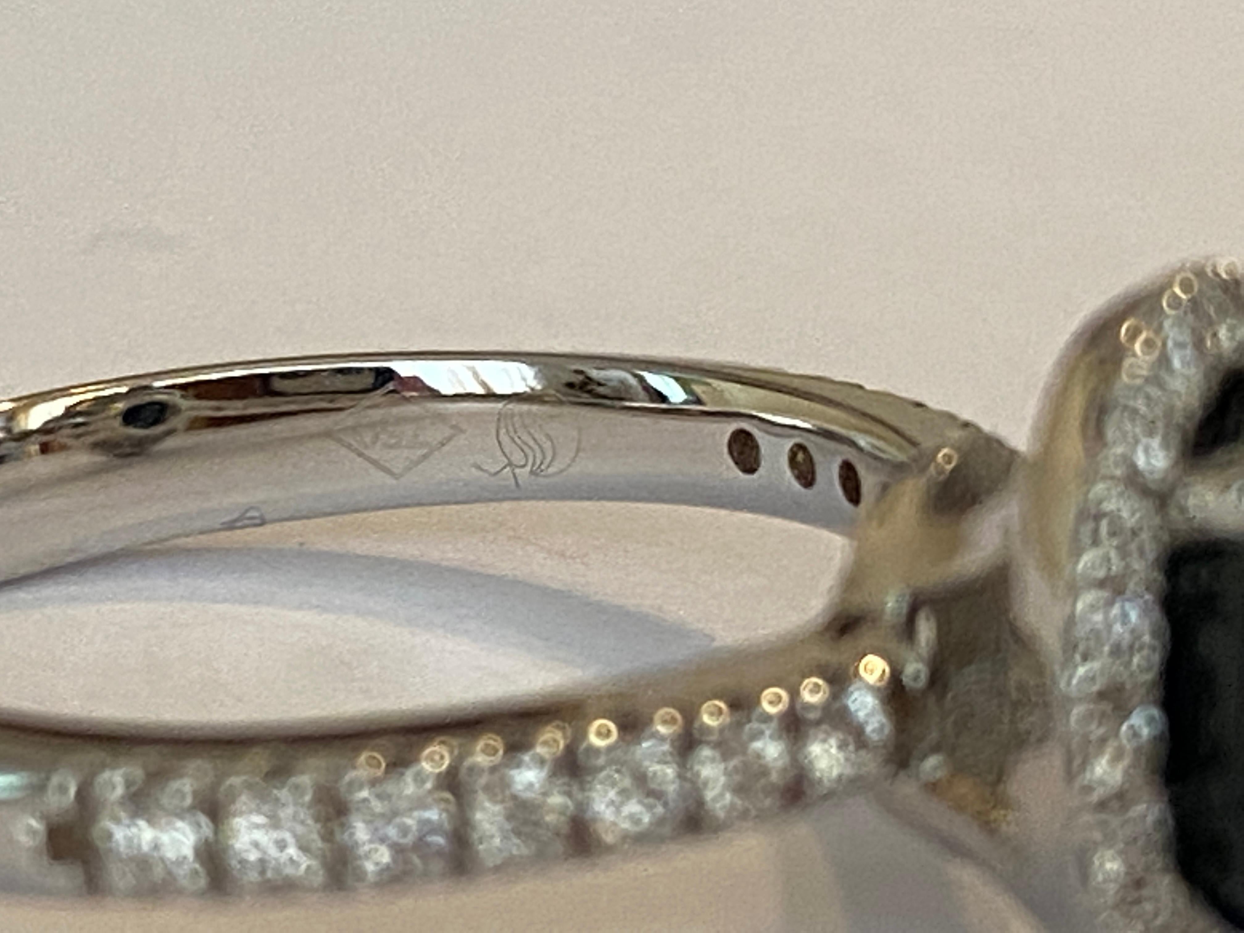 18 Kt. White Gold Diana Cocktail Ring with 2.70 Carat Sapphire and Diamonds For Sale 7