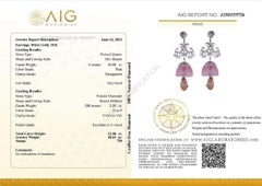 18 kt. White Gold Earrings w/ 32.30 ct Quartz & Natural Diamonds AIG Certificate