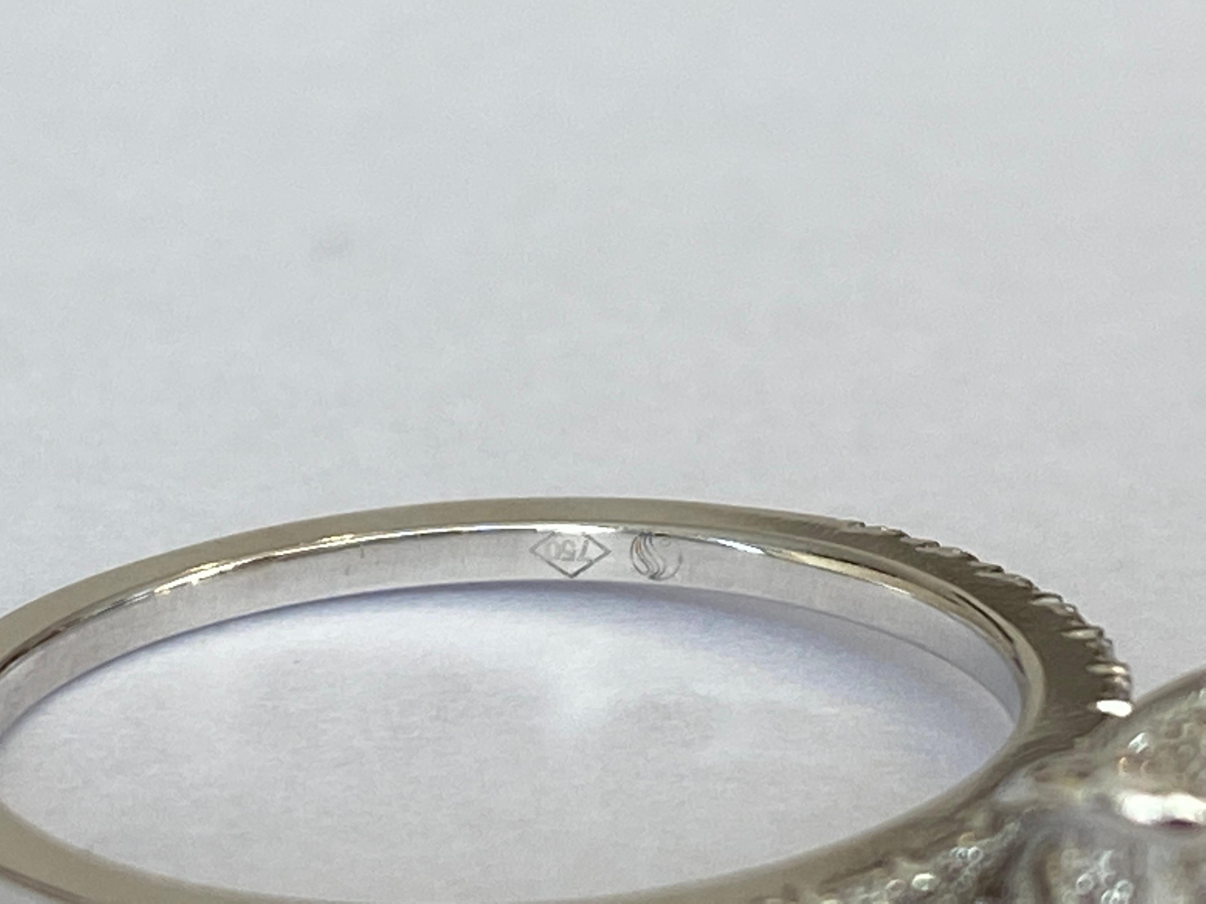ALGT Certified 18 Karat White Gold Engagement Diamonds Ring For Sale 3