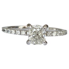 ALGT Certified 18 Karat White Gold Engagement Diamonds Ring