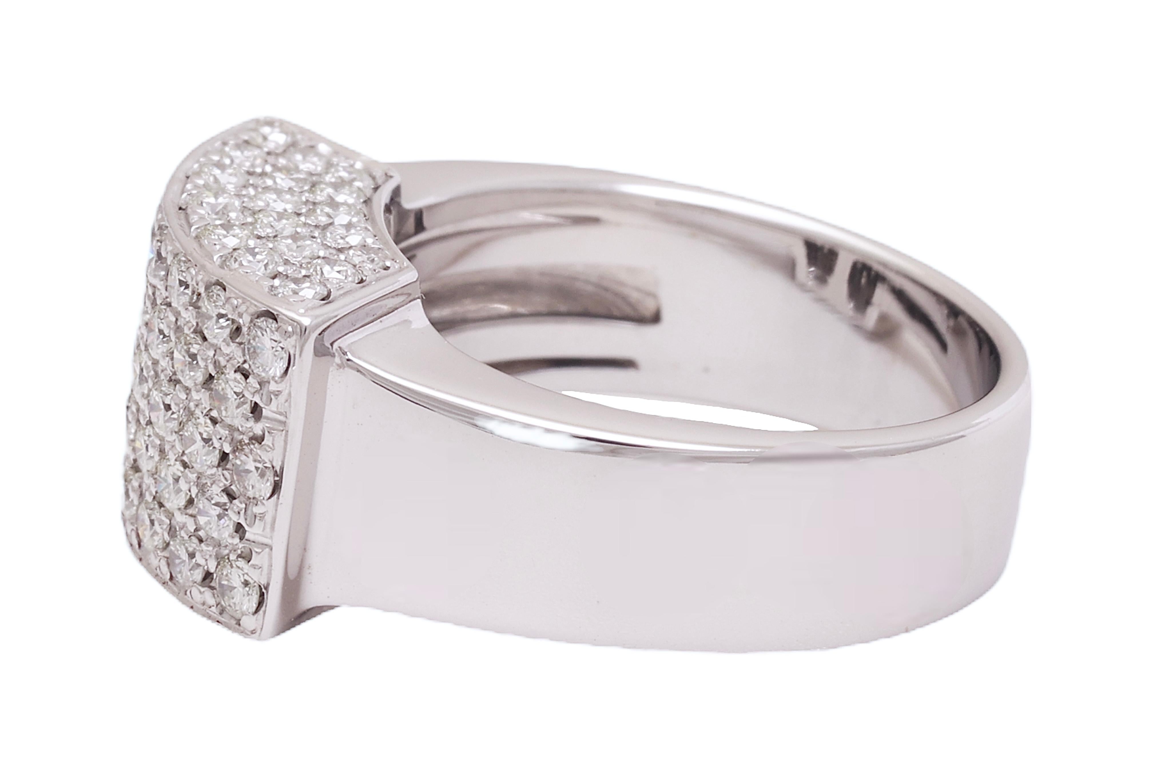 Modern 18 kt. White Gold Engagement Ring Set With 2.88 ct. Brilliant Cut Diamonds For Sale