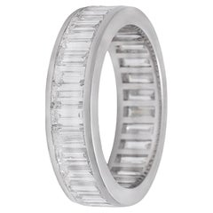 Anello Eternity Baguette con diamante in oro bianco 18 Kt