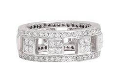 18 kt. Ewigkeitsring aus Weißgold mit 1,92 ct. Diamanten im Prinzessinnen- und Brillantschliff