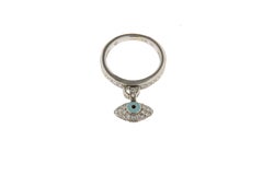 18 Kt. White Gold Eternity Ring with Diamonds and the Eye of Luck