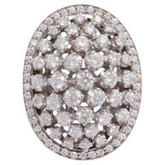 18 KT White Gold, Full of Diamonds Designer Oval Shaped Ring