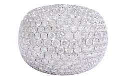 18 kt White Gold, Full Pavé 12.6 Carats Diamonds Cocktail Ring