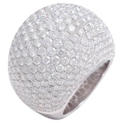 18 kt Weißgold, Full Pavé 12,6 Karat Diamanten Cocktail Ring