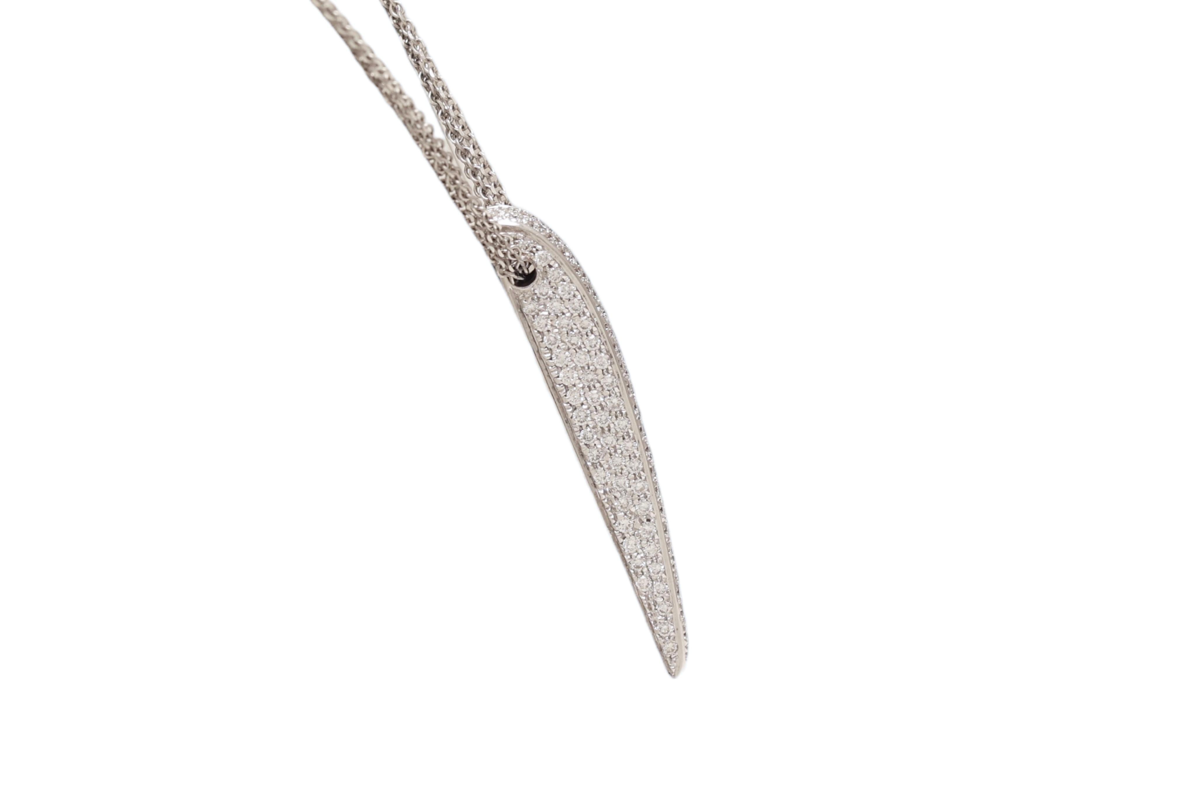 da uomo o donna Set di diamanti con pavé in oro bianco 18 Kt Hulchi Belluni  Ciondolo / Collana in vendita