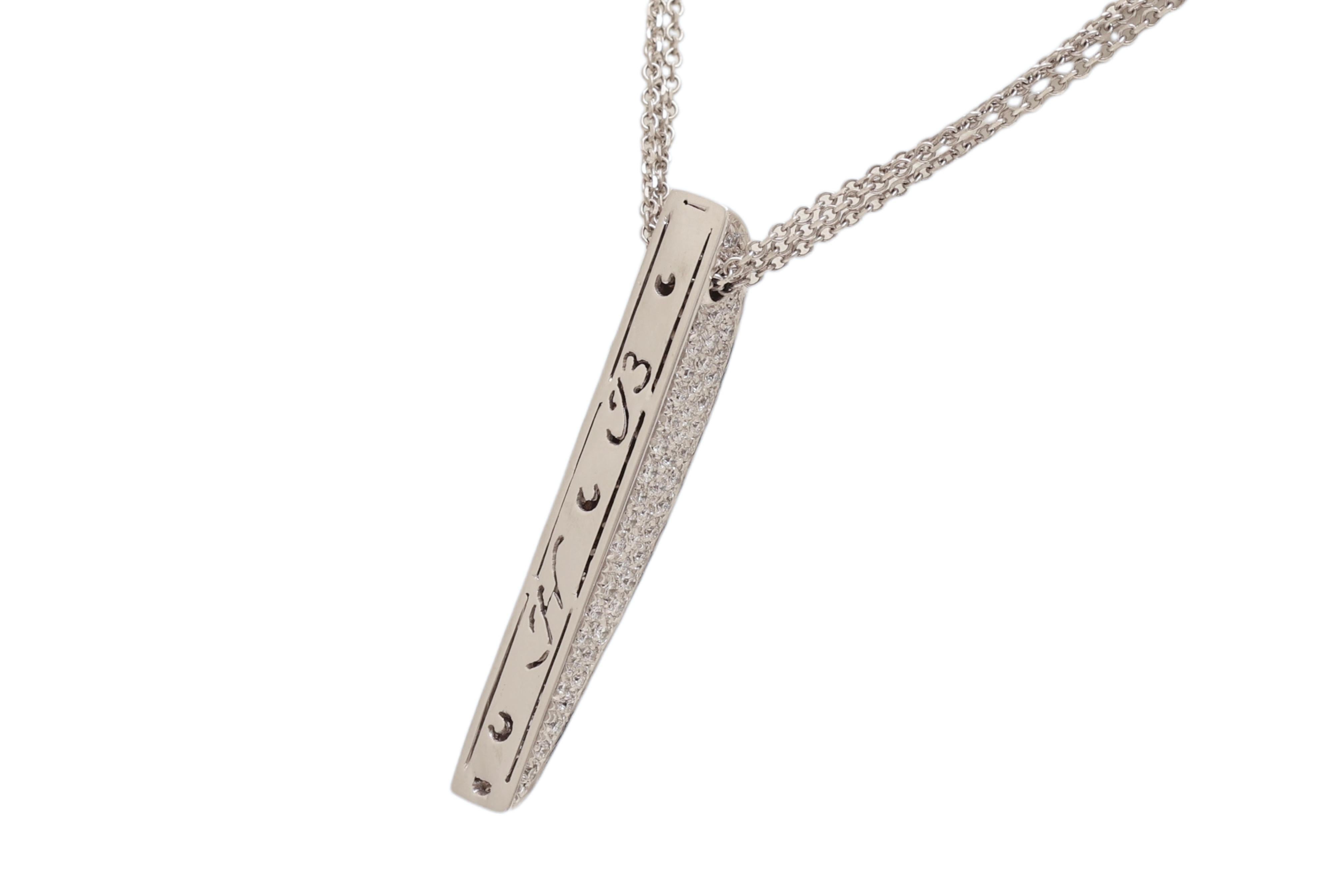 Set di diamanti con pavé in oro bianco 18 Kt Hulchi Belluni  Ciondolo / Collana in vendita 1