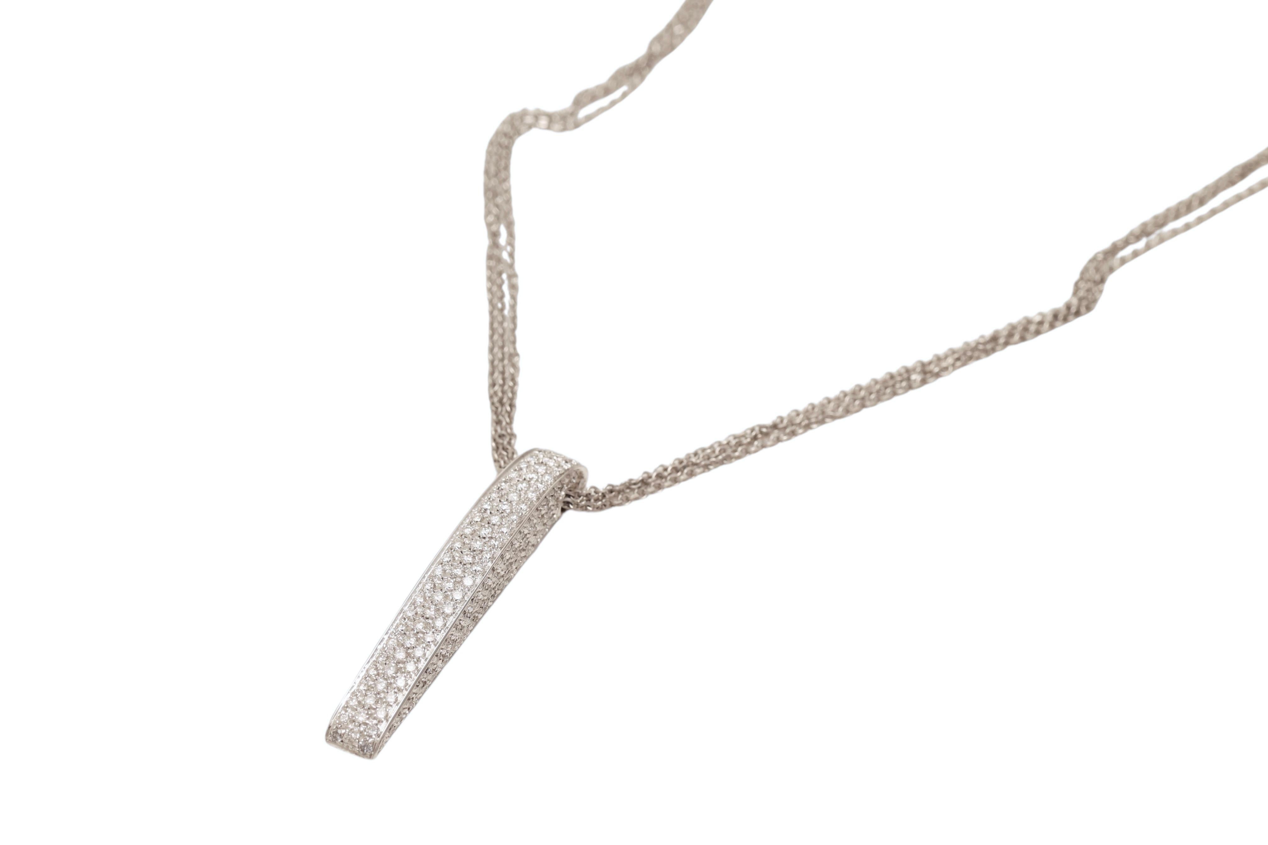 Set di diamanti con pavé in oro bianco 18 Kt Hulchi Belluni  Ciondolo / Collana in vendita 2