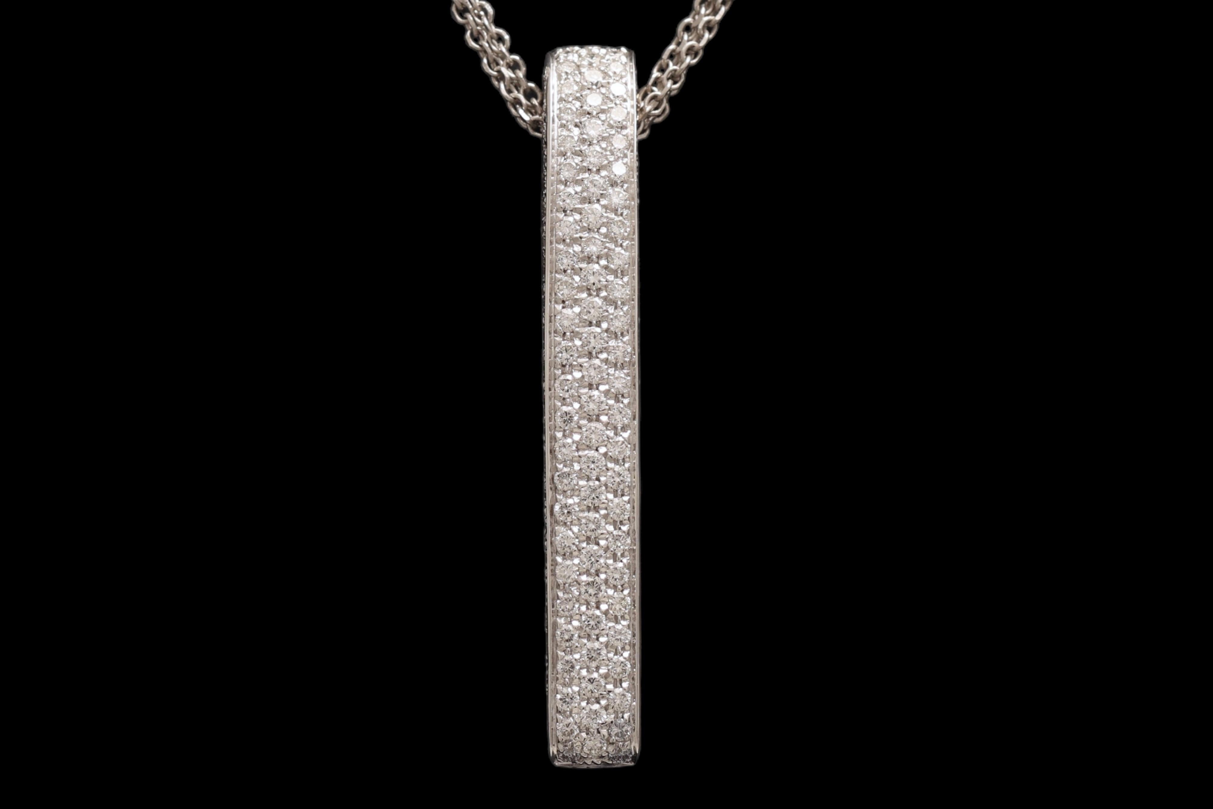 Set di diamanti con pavé in oro bianco 18 Kt Hulchi Belluni  Ciondolo / Collana in vendita 3