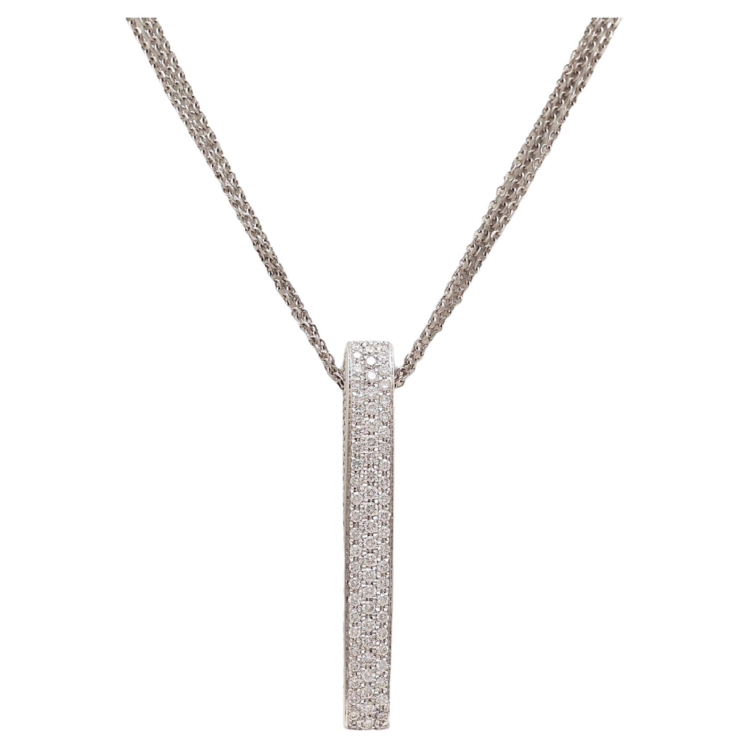 Set di diamanti con pavé in oro bianco 18 Kt Hulchi Belluni  Ciondolo / Collana