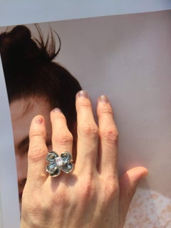 Fancy Light Pink Diamond Eighteen Karat White Gold Magnolia Ring