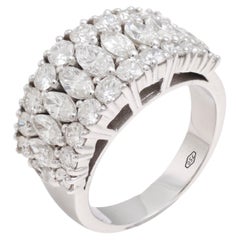 18 Kt White Gold Marquise & Brilliant Cut Diamonds Engagement Ring