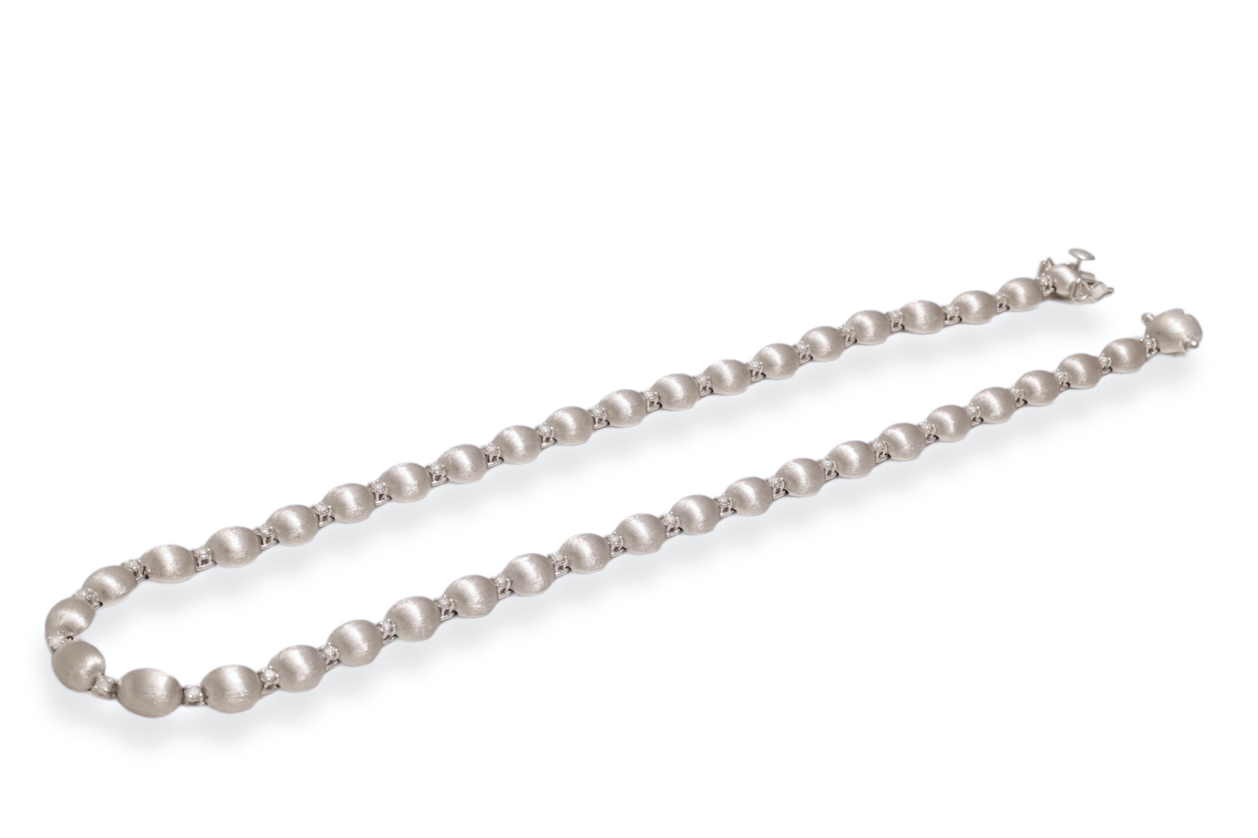 18 Kt White Gold Nanis Diamond Necklace with Satiné Finish For Sale 6