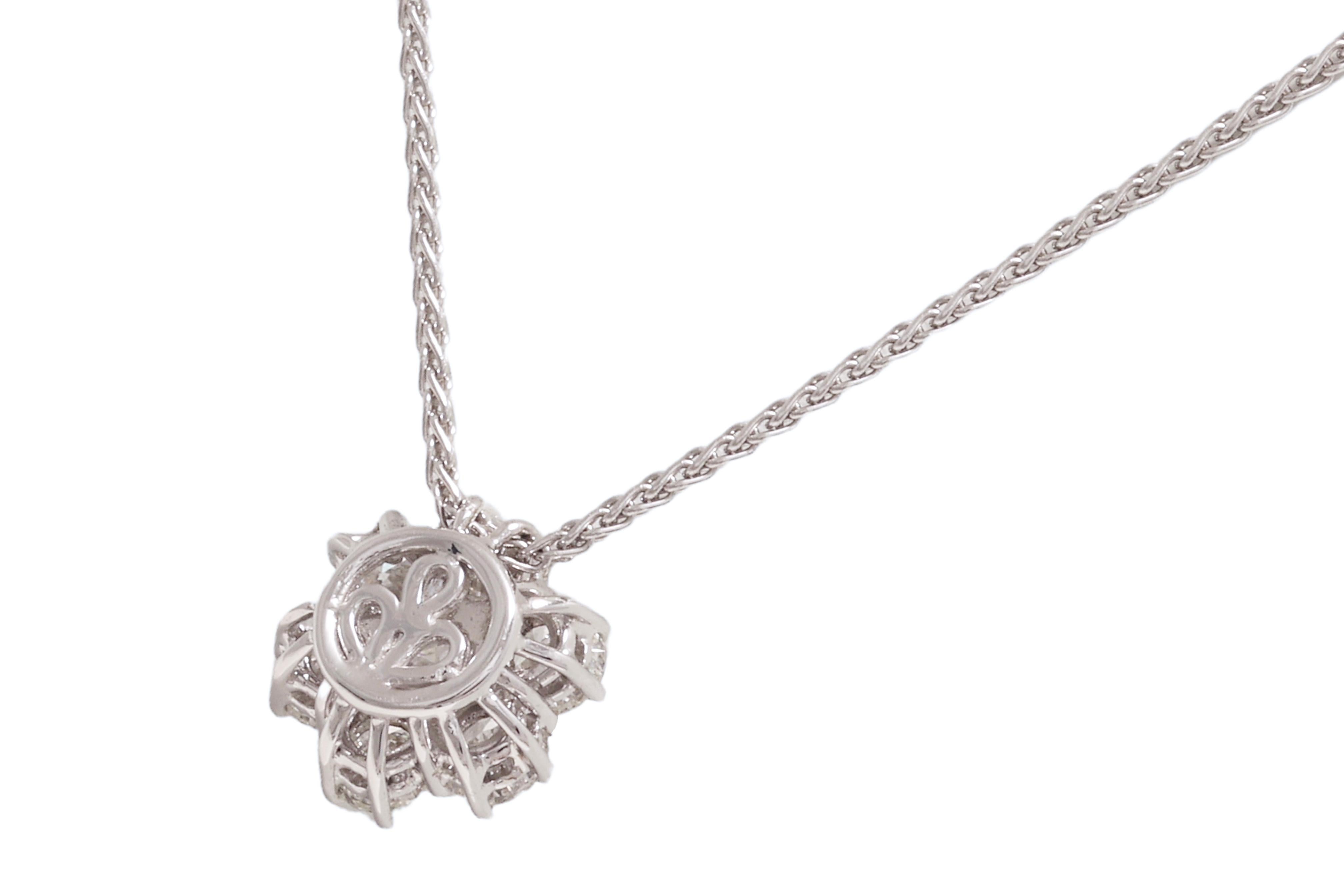 Women's 18 kt. White Gold Necklace Pendant with 1.13 ct. Diamonds  For Sale