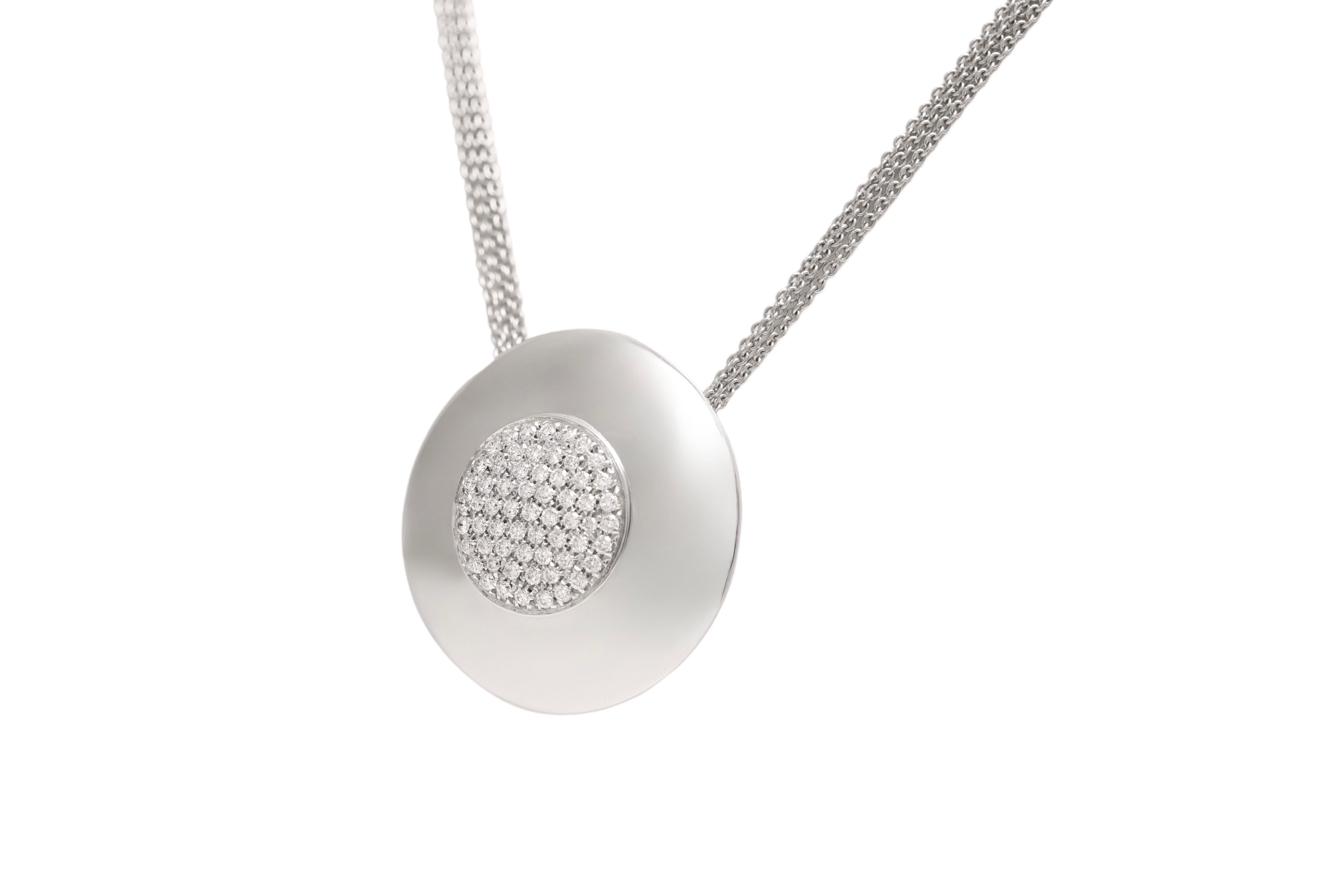 18 kt. White Gold Necklace / Pendant with 1.34 ct. Brilliant Cut diamonds For Sale 1