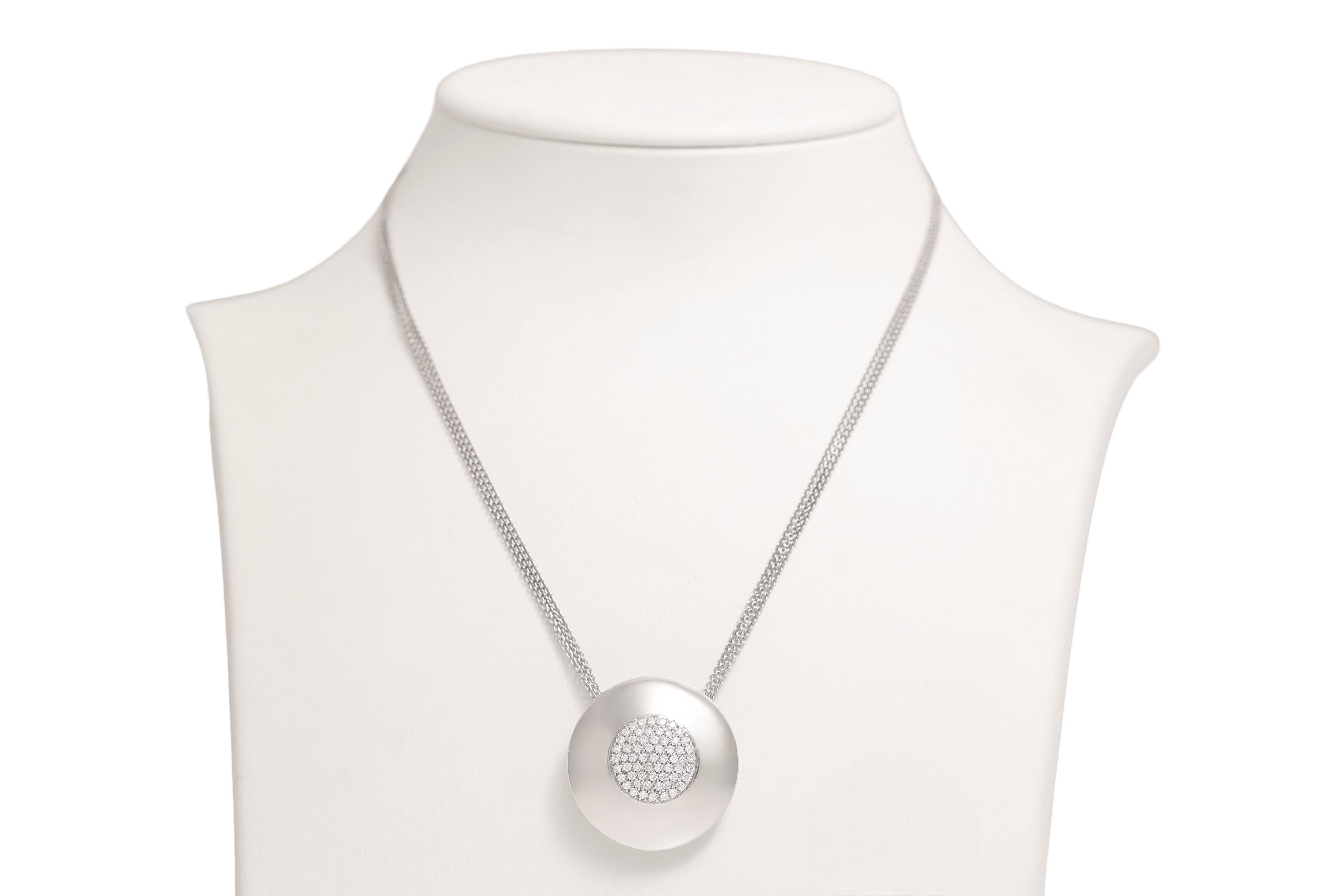 18 kt. White Gold Necklace / Pendant with 1.34 ct. Brilliant Cut diamonds For Sale 2