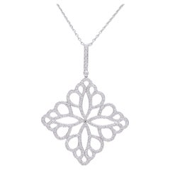 18 kt. Pendentif collier en or blanc de 1,61 carat Diamants