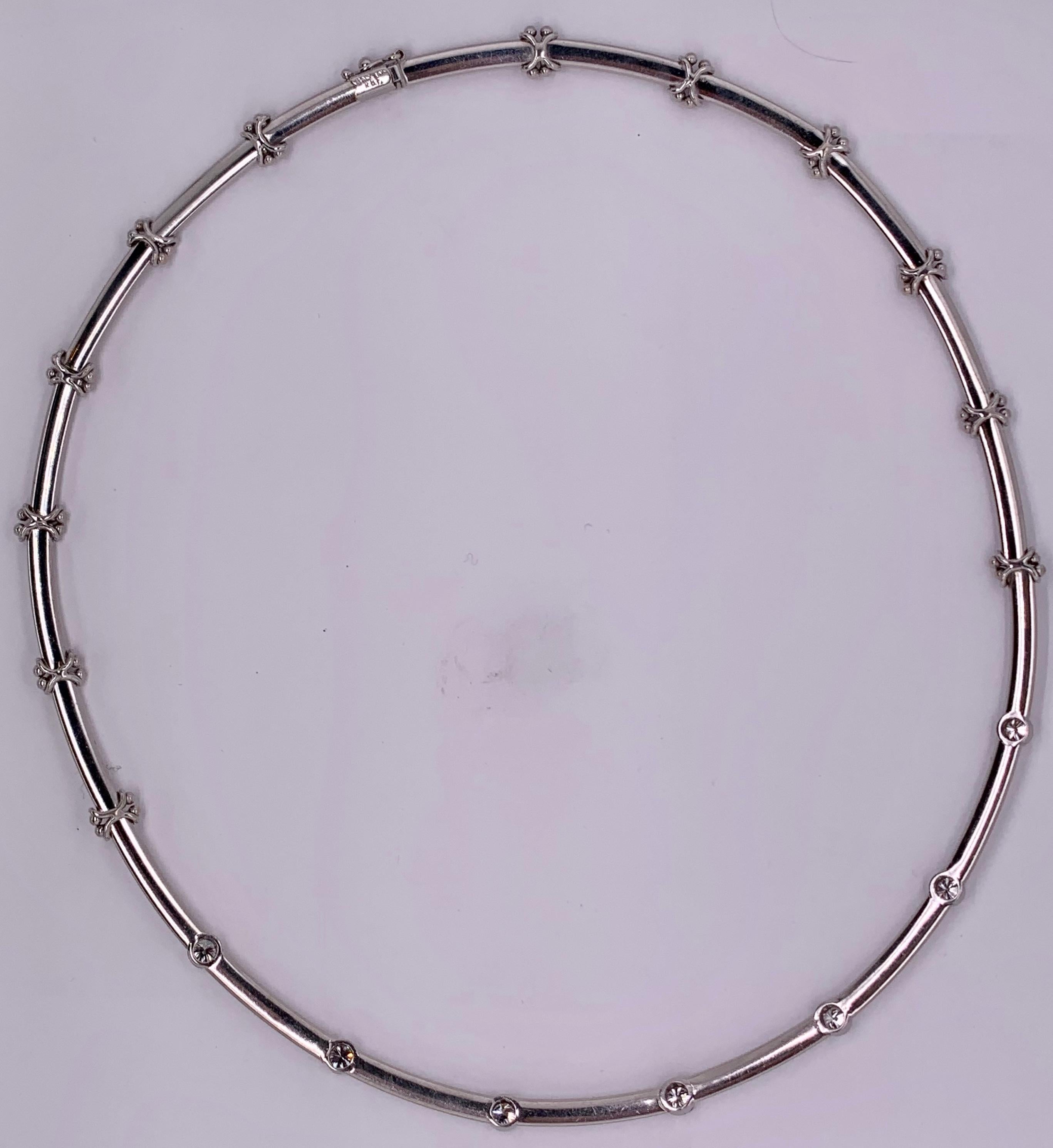 18 Karat White Gold Necklace with 1 Karat Diamonds 16.19 Grams Total Weight For Sale 4