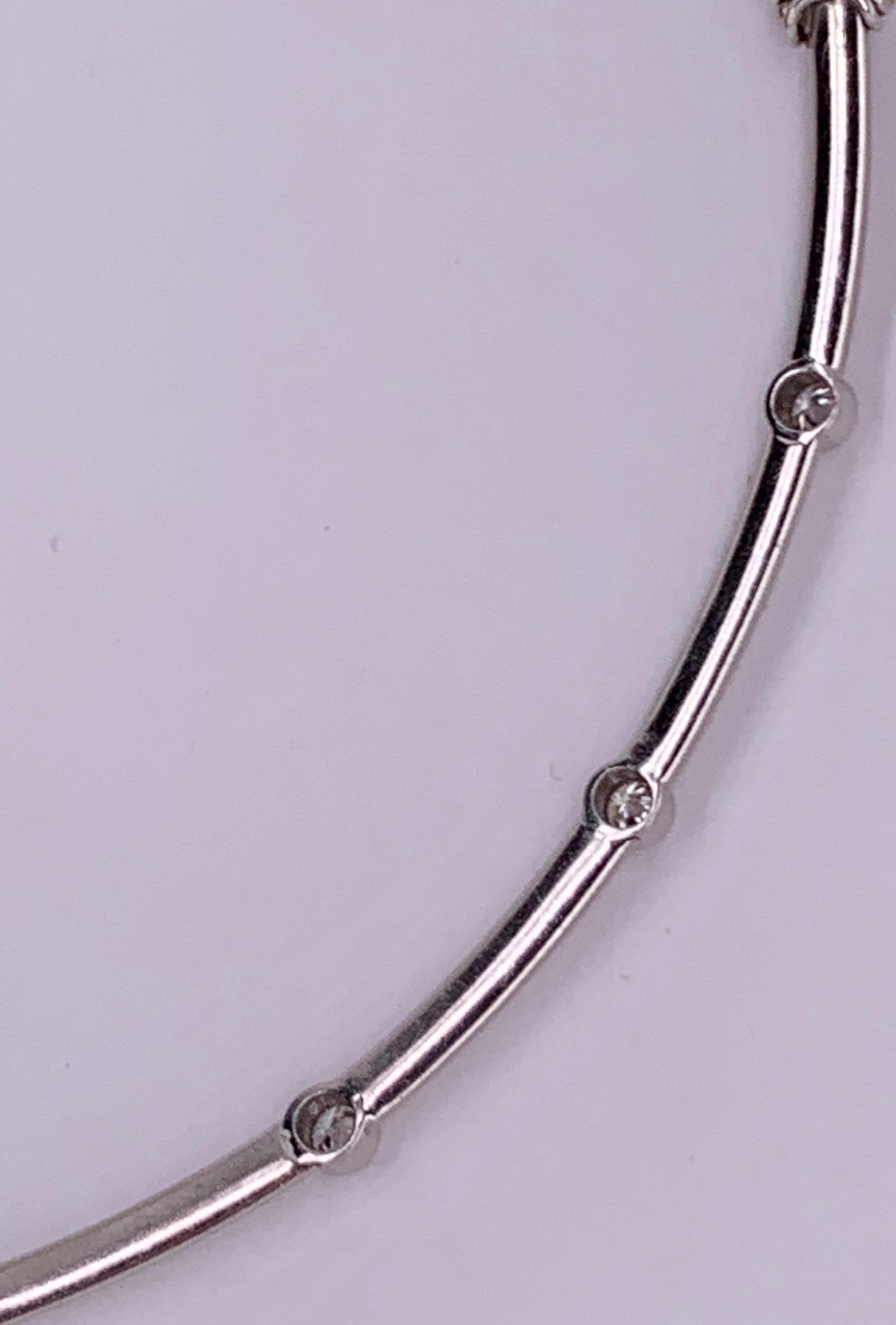 18 Karat White Gold Necklace with 1 Karat Diamonds 16.19 Grams Total Weight For Sale 5