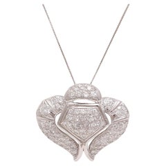  18 kt. White Gold Necklace with 2.63 ct. Diamond Pendant 