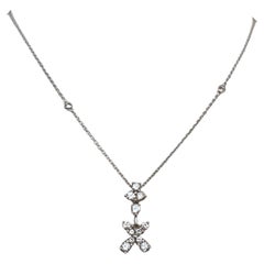 18 kt White gold necklace with diamond pendant