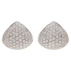 Pendientes Pavé de Diamantes en Oro Blanco de 18 Kt