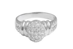 18 Kt White Gold Pavé Diamonds Set Ring