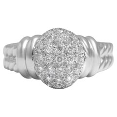 18 Kt White Gold Pavé Diamonds Set Ring