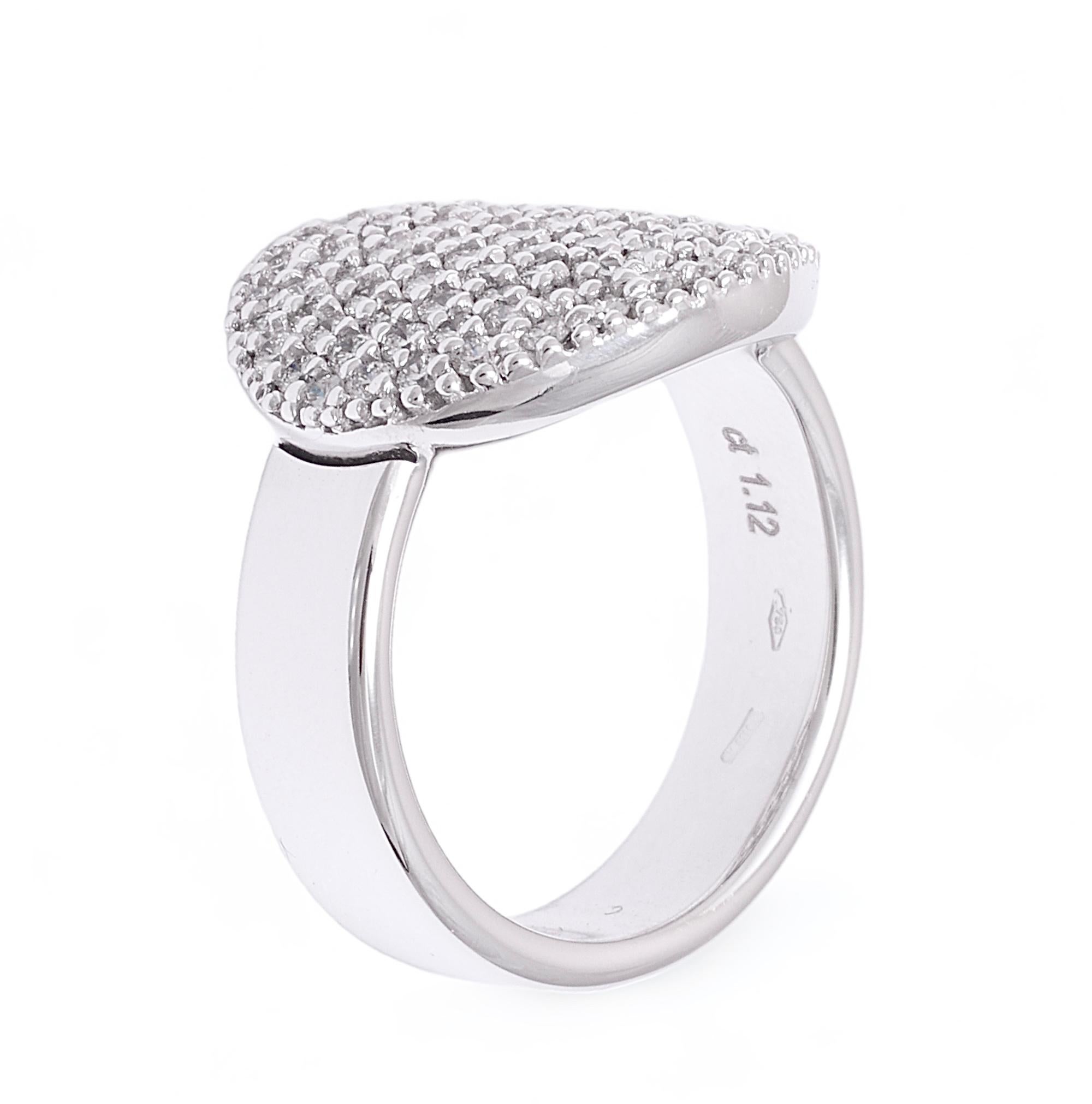 18 kt. White Gold Pavé Set with 1.12 ct. diamonds Ring For Sale 6