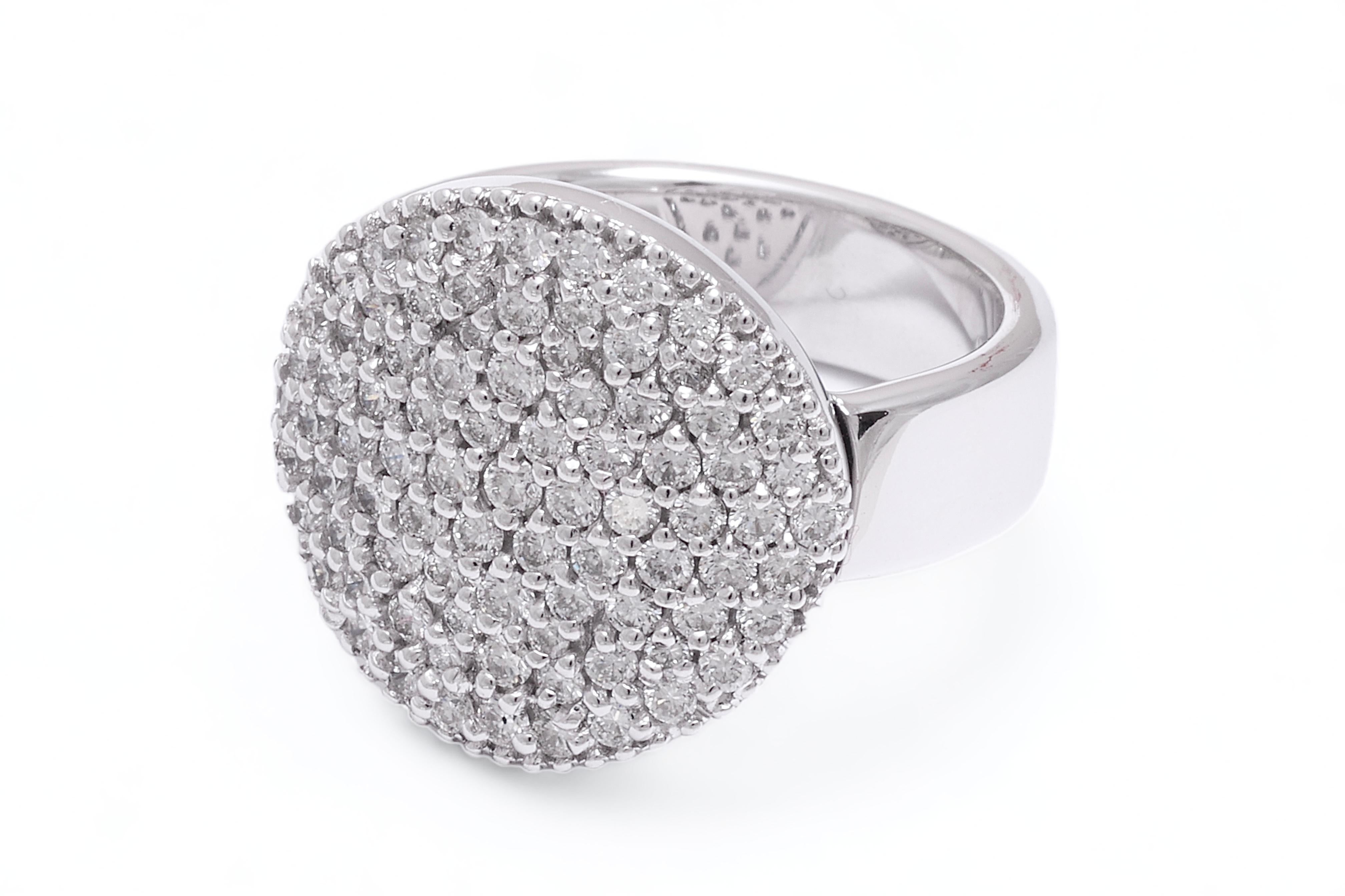 18 kt. White Gold Pavé Set with 1.12 ct. diamonds Ring For Sale 1