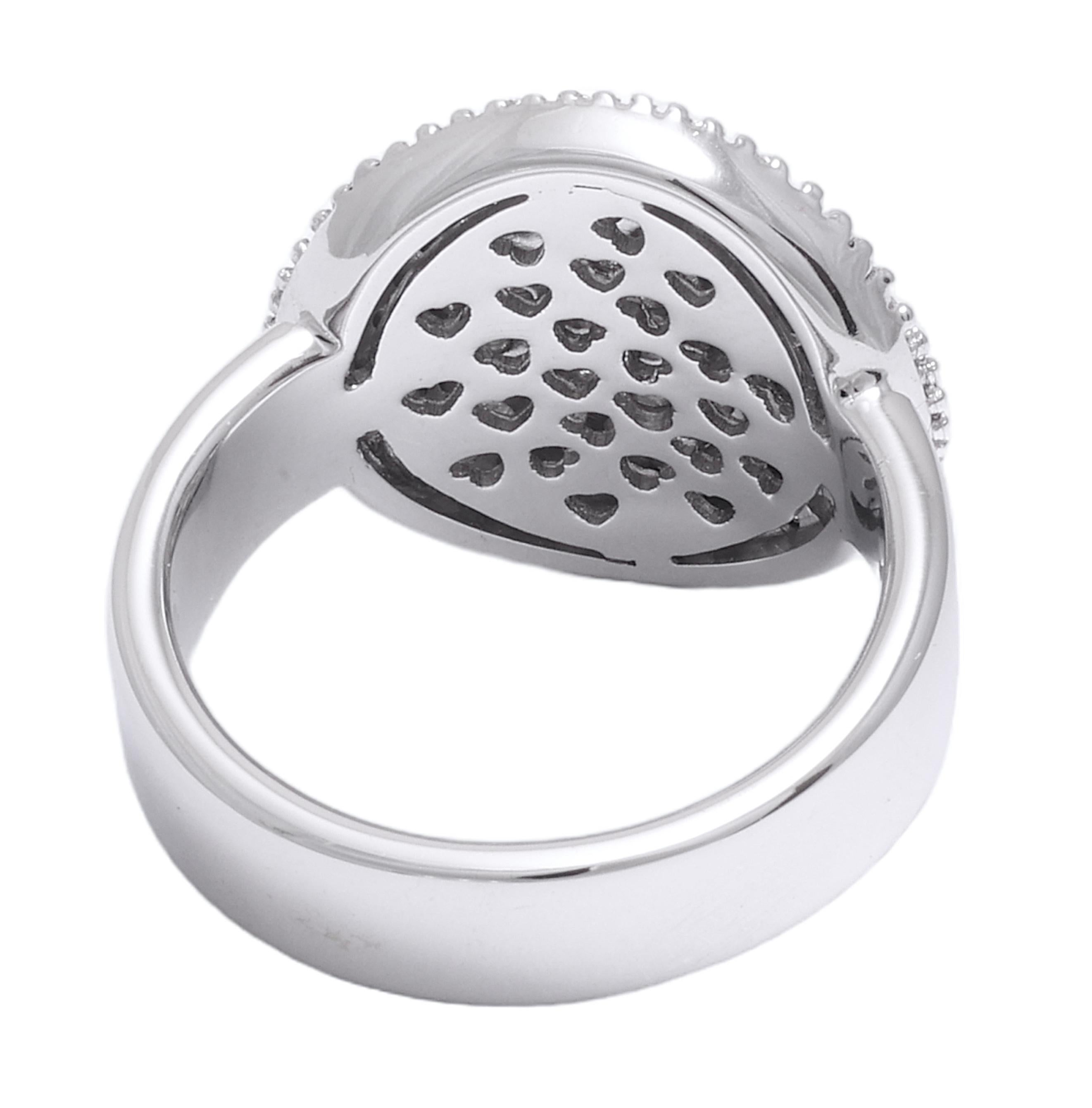 18 kt. White Gold Pavé Set with 1.12 ct. diamonds Ring For Sale 3