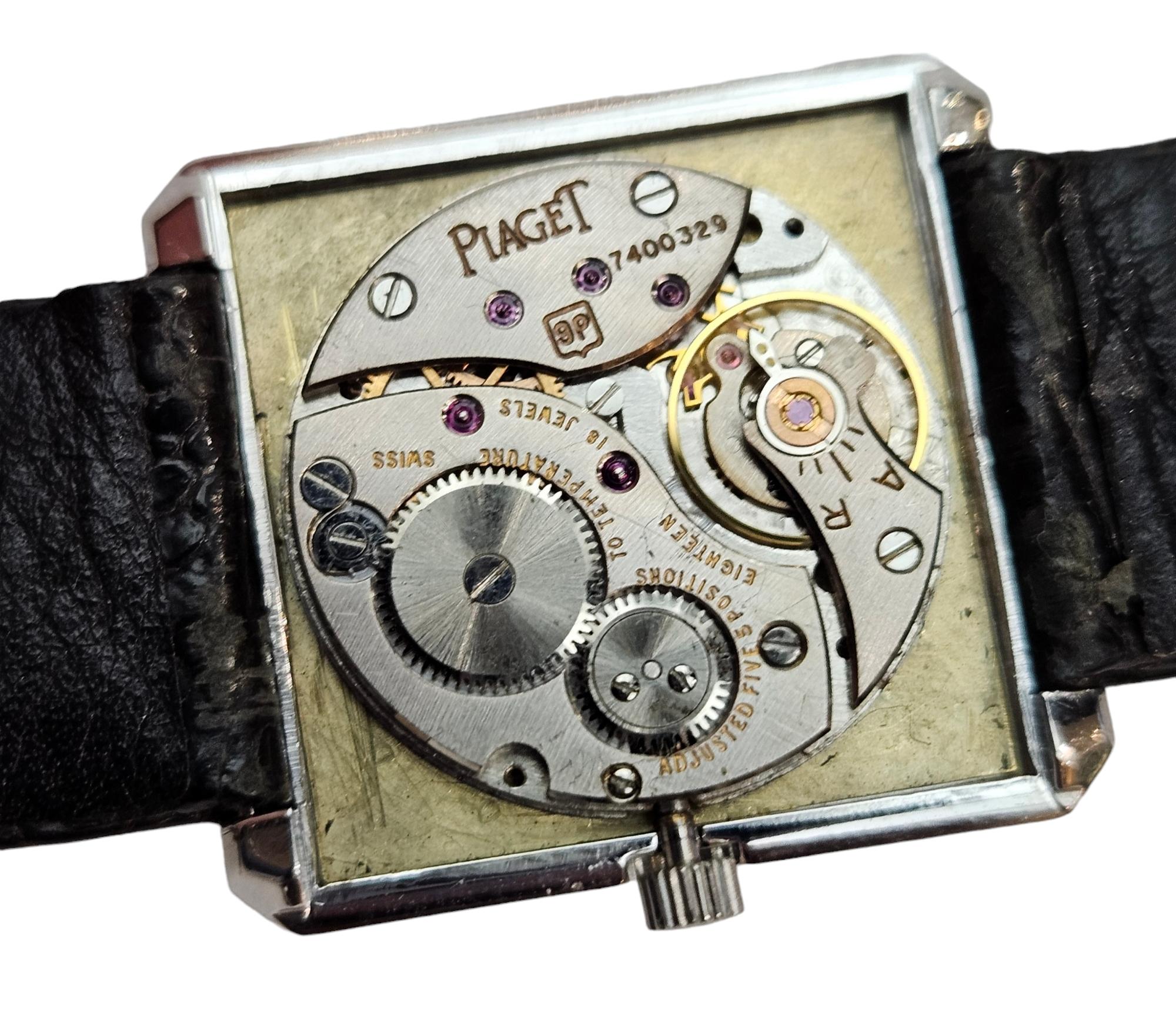 18 Kt White Gold Piaget Protocole Wrist Watch, Manual Winding For Sale 7