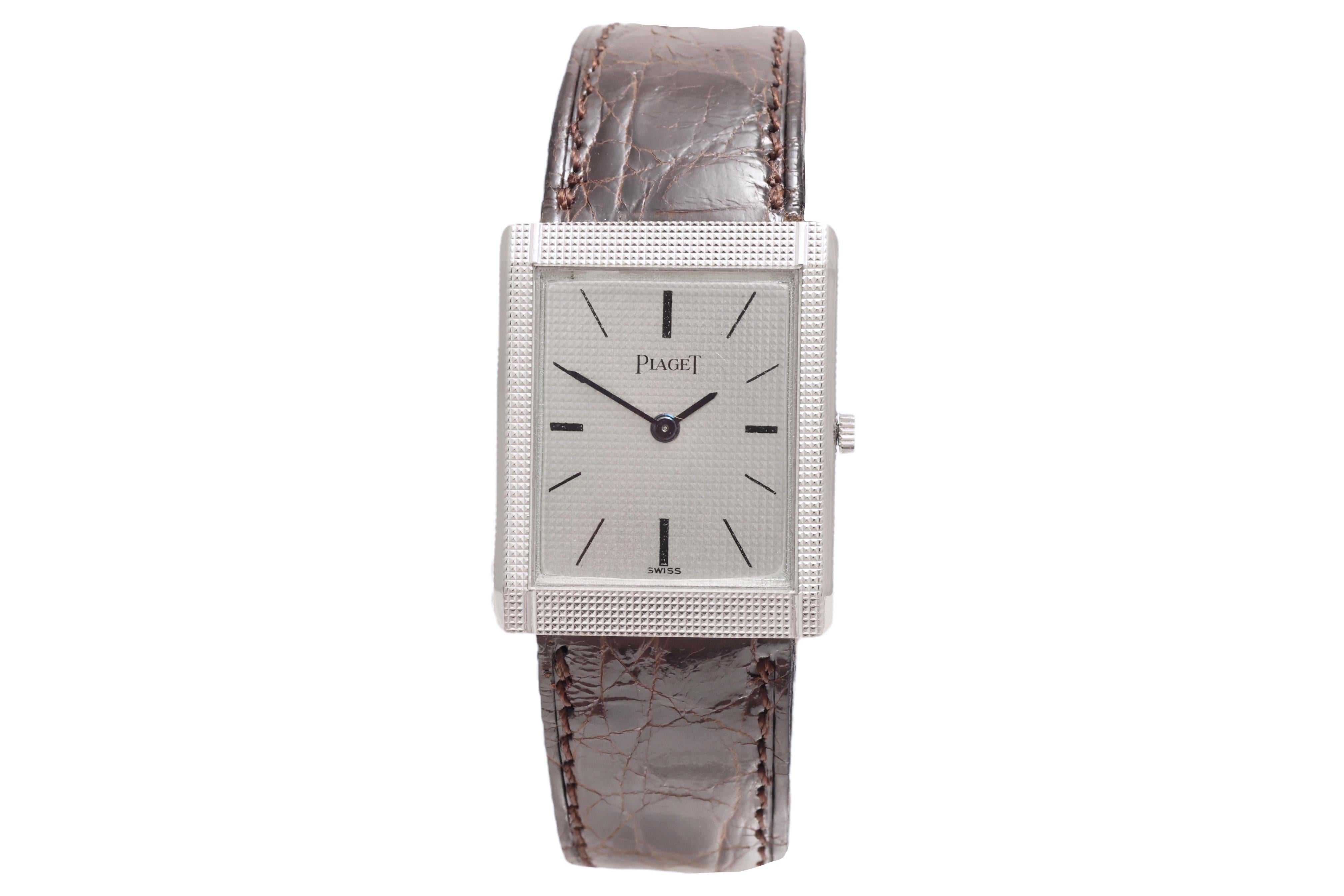 Women's or Men's 18 kt. White Gold Piaget Wrist Watch, Manual Winding Ultra Thin, Collectors For Sale