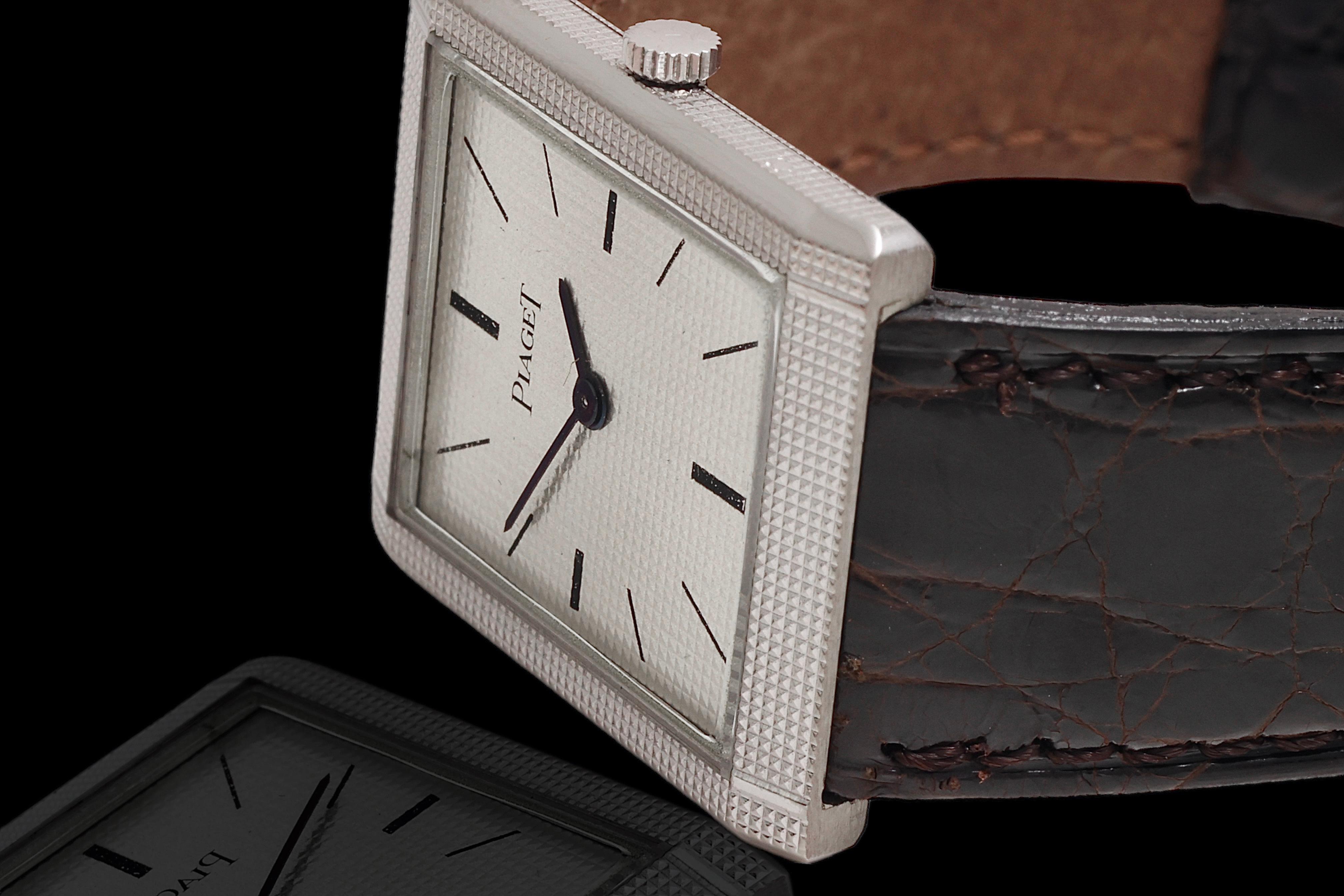 18 kt. White Gold Piaget Wrist Watch, Manual Winding Ultra Thin, Collectors For Sale 2