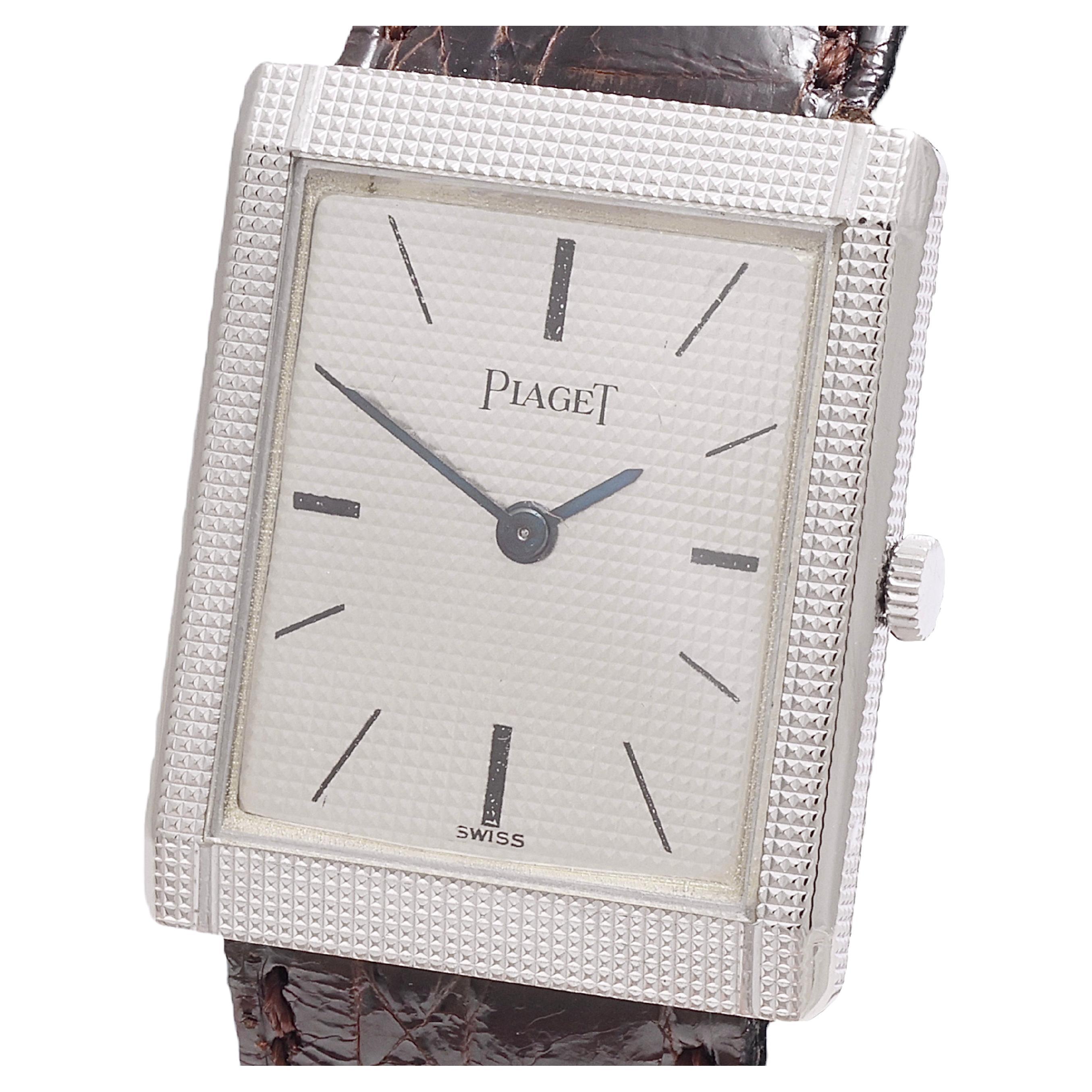 18 kt. Montre-bracelet Piaget en or blanc, remontage manuel Ultra fin, Collector