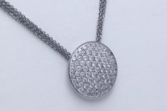 18 kt. White Gold Reversible Necklace With 1.74 ct. Diamonds, Has Matching Ring