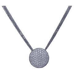 18 kt. White Gold Reversible Necklace With 1.74 ct. Diamonds, Has Matching Ring 