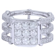 18 kt. White Gold Ring Completely Hand Made With 2.29 ct. Brilliant Cut Diamonds