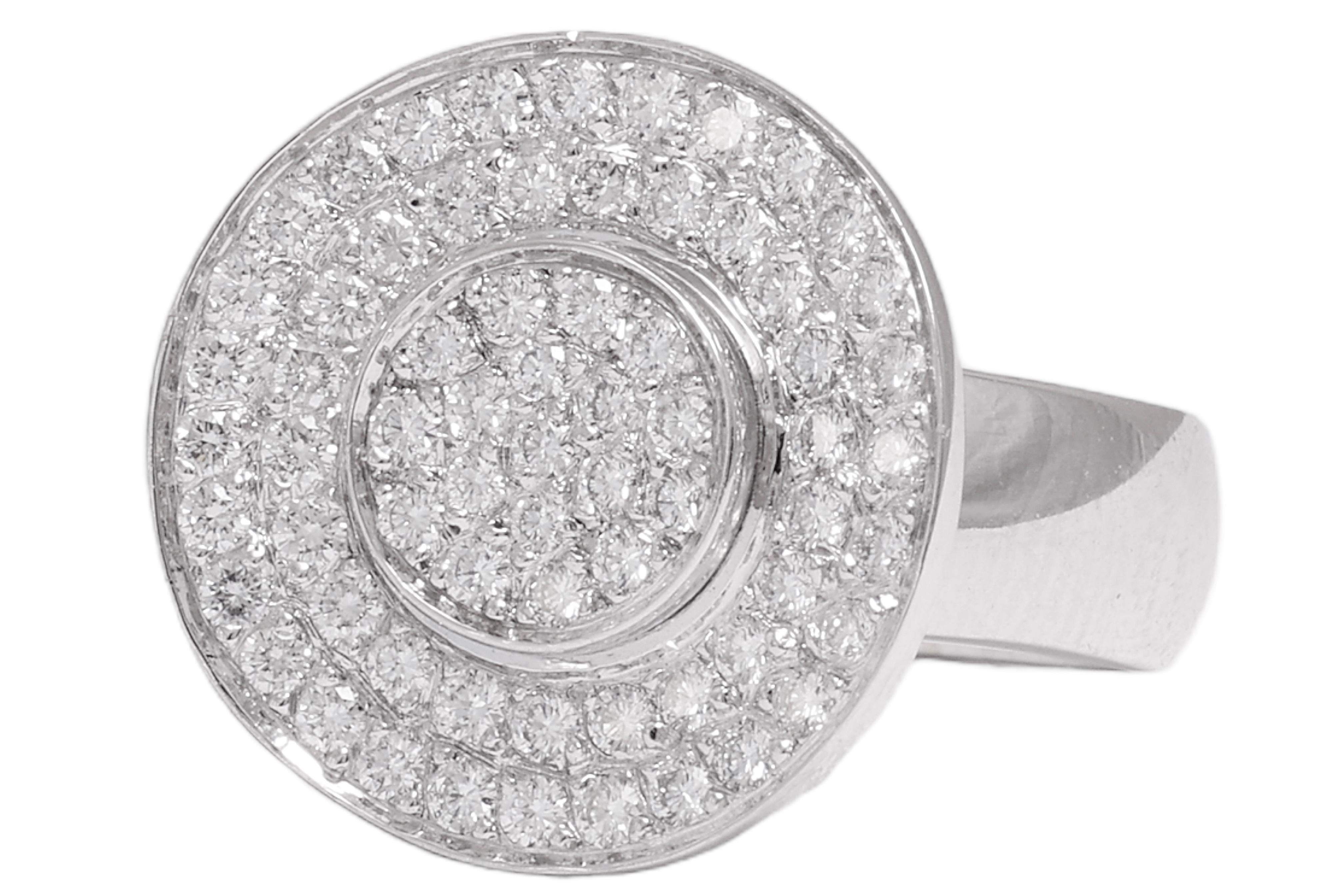 18 kt. White Gold Ring With 1.44 ct. Diamonds For Sale 4