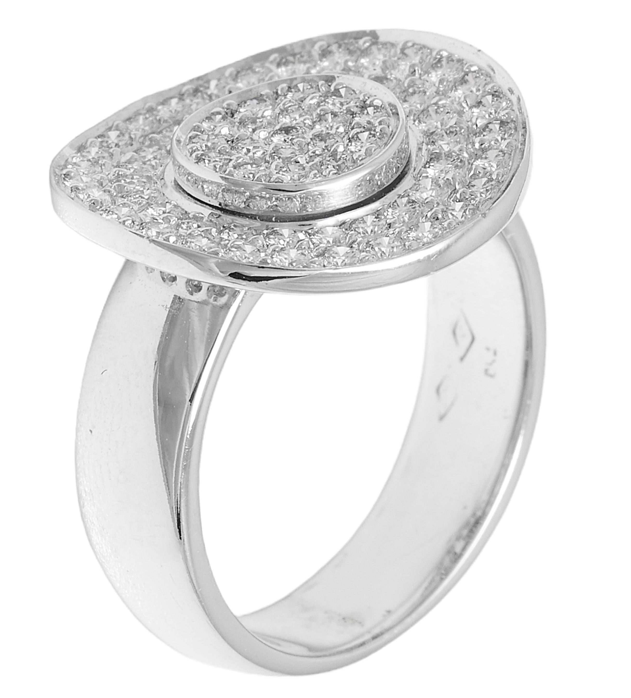 18 kt. White Gold Ring With 1.44 ct. Diamonds For Sale 3