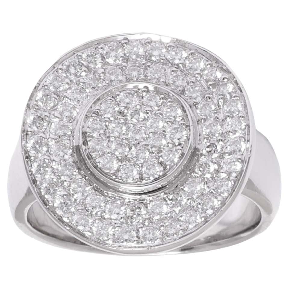 18 kt. White Gold Pavé Set with 1.12 ct. diamonds Ring For Sale at 1stDibs
