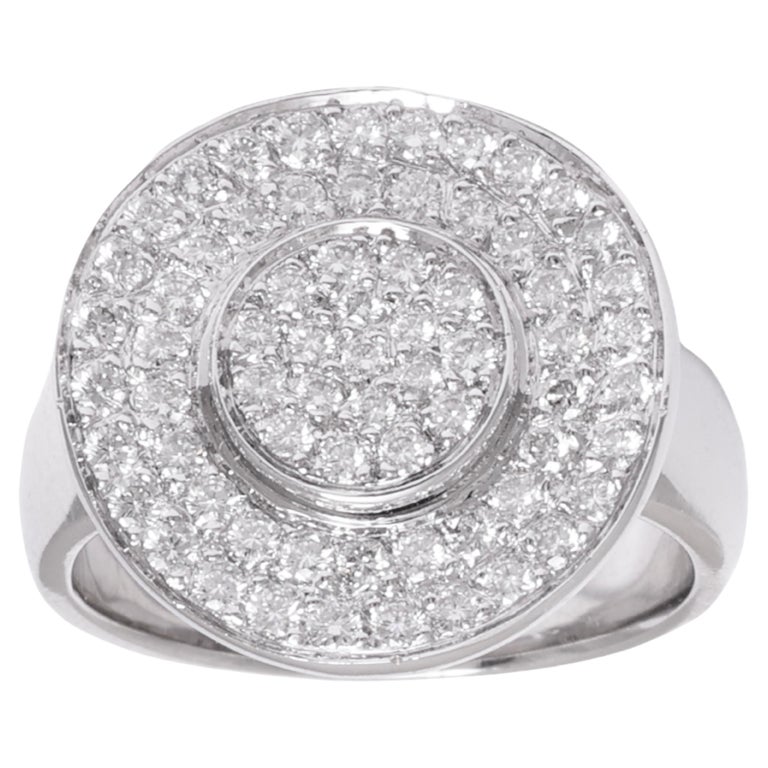 Bague Alliance En Or Blanc 18 Carats Avec Diamants - 0,44 Carat, Poids 2,88 G, Taille 57