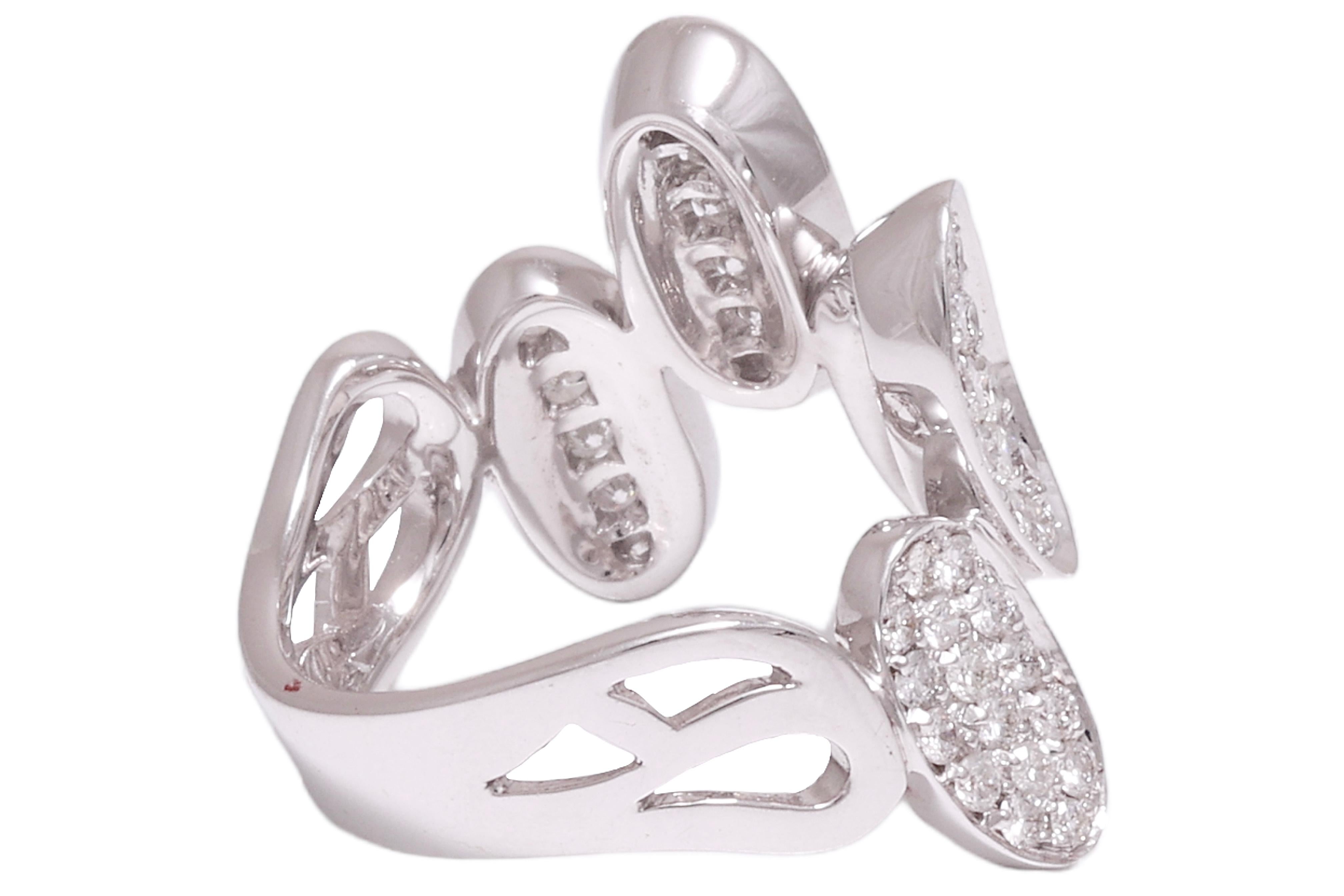 18 kt. White Gold Ring With 1.48 ct. Diamonds In New Condition For Sale In Antwerp, BE