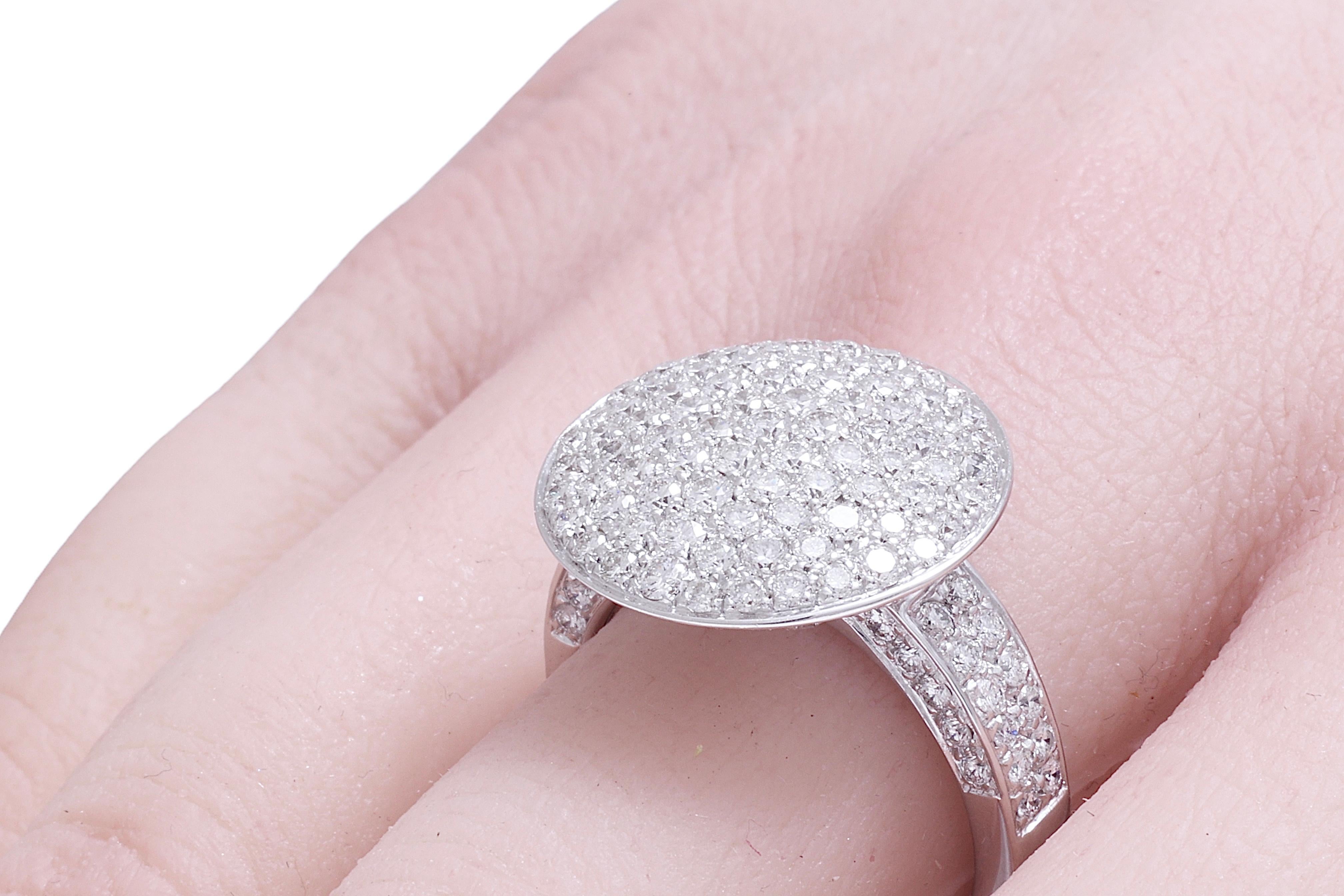 18 kt. Bague en or blanc de 2,32 carats Diamants à taille brillante en vente 4