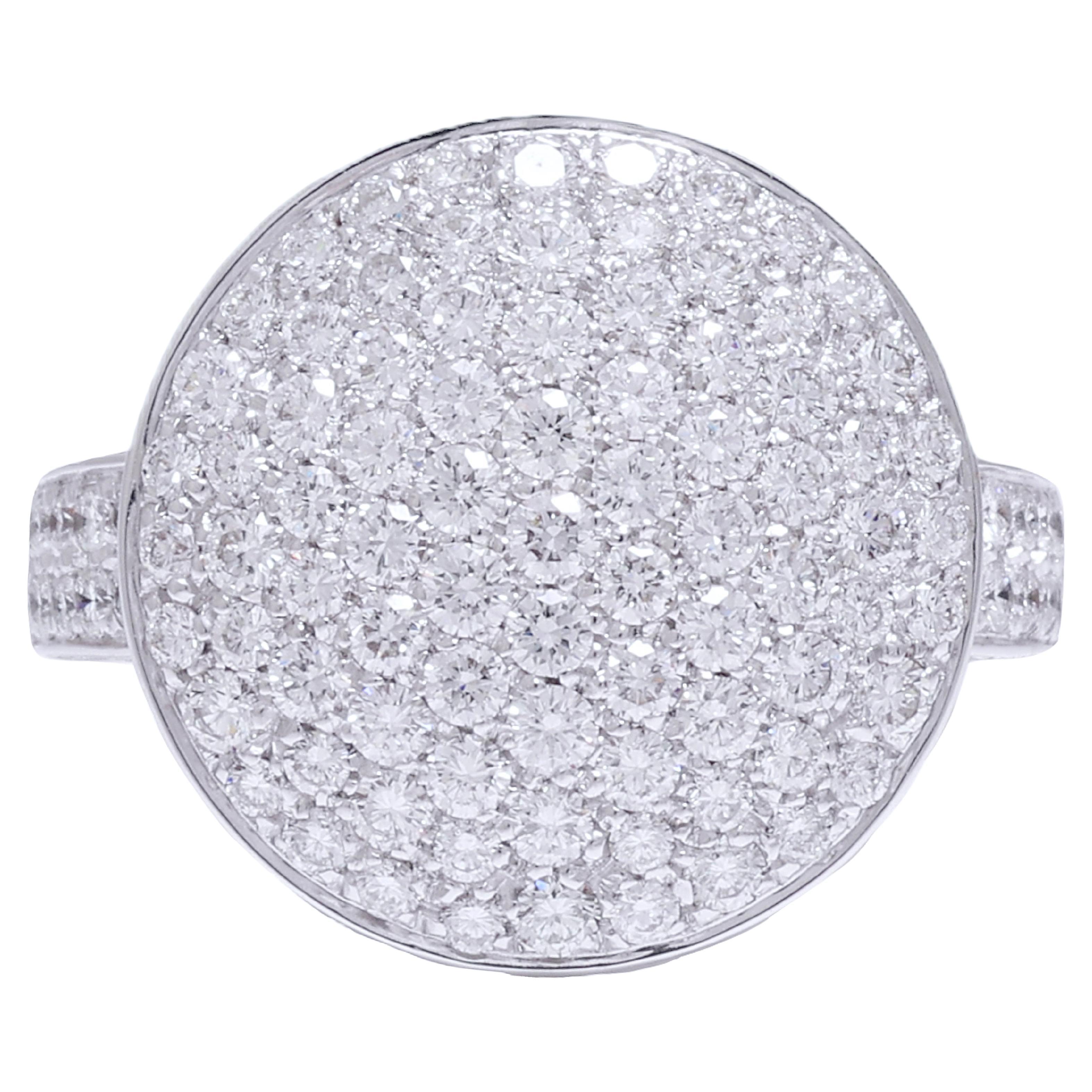 18 kt. White Gold Ring With 2.32 ct. Brilliant Cut Diamonds