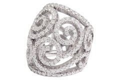 18 Kt White Gold Ring WIth 4 Ct Diamonds